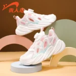 Guirenniao girls' mesh breathable running shoes, autumn new trendy brand, non-slip and shock-absorbing, boys' large kids' children's sports shoes - Image 4