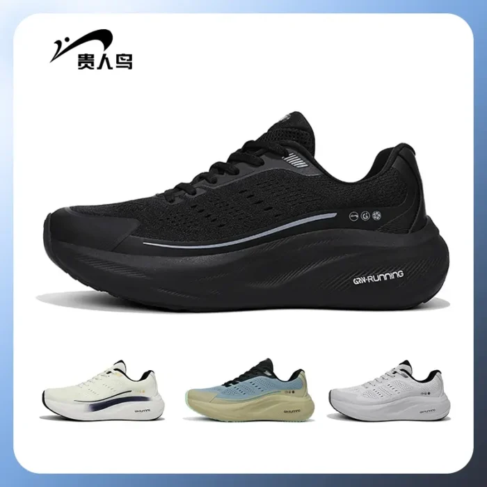 Guirenniao Sports Breathable and Wear-resistant Running Shoes with Shock Absorption for Track, Spring Collection, Unisex, Thick-soled, Comfortable Mesh, Lightweight Athletic Shoes - Image 3
